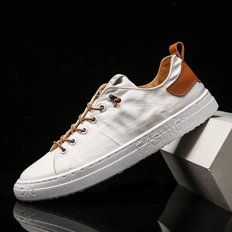 Boys Canvas Comfort Skateboard Shoes Spring Summer Lace Up Leather Running Sports-Shoes Casual Shoes for Men Flats Man Sneakers