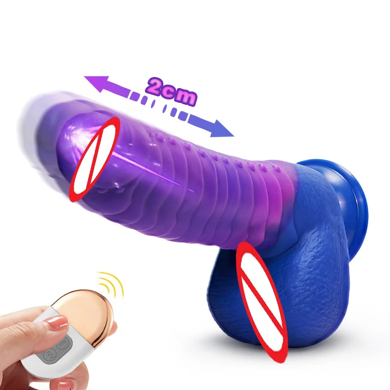 Telescopic Dildo Silicone Realistic Big Fake Penis Dildo Vibrator