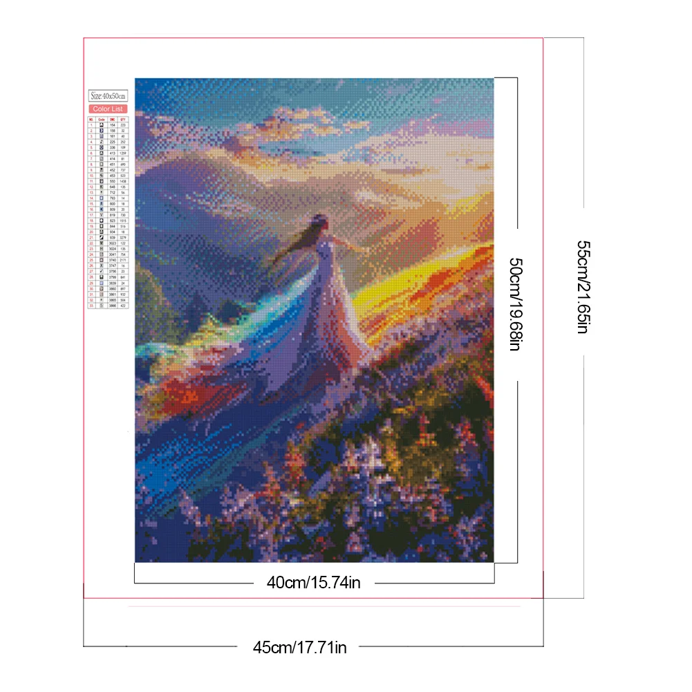 5D DIY Full Round Drill Partial AB Diamond Painting Girl Kit Art Decor 45x55cm