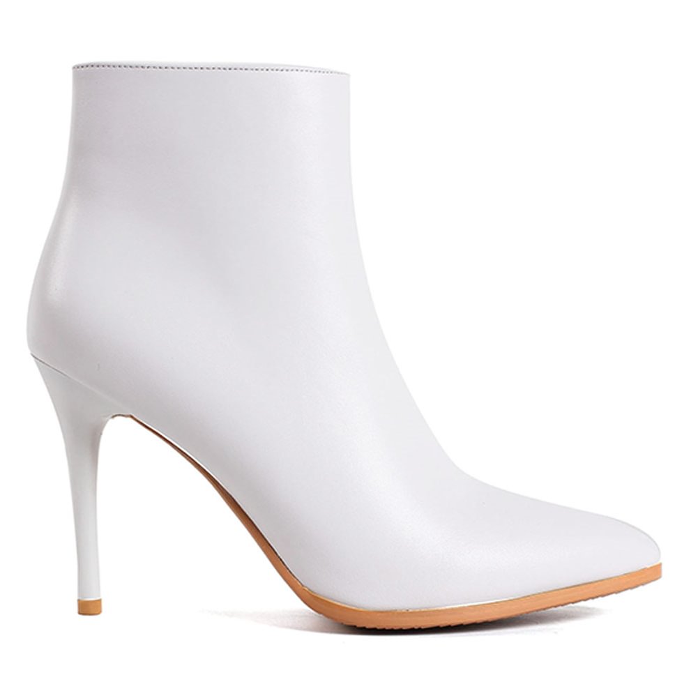 90mm Women's Zipper Ankle Boots Solid Color-vocosishoes