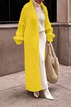 Women's Stylish Warm Long Solid Color Chunky Knit Cardigan