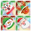 4Pcs Diamond Painting PVC Cartoon Snowman Bookmark Art Projects Gift