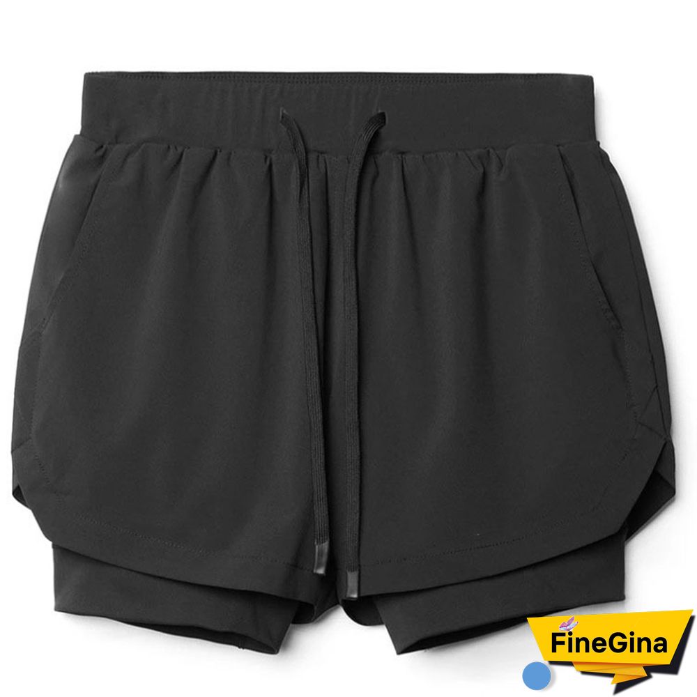 Black Sportswear Simplicity Solid Patchwork Straight Solid Color Shorts