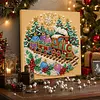 Christmas Train Framed Pearl Painting Kit 25x25cm for Adults