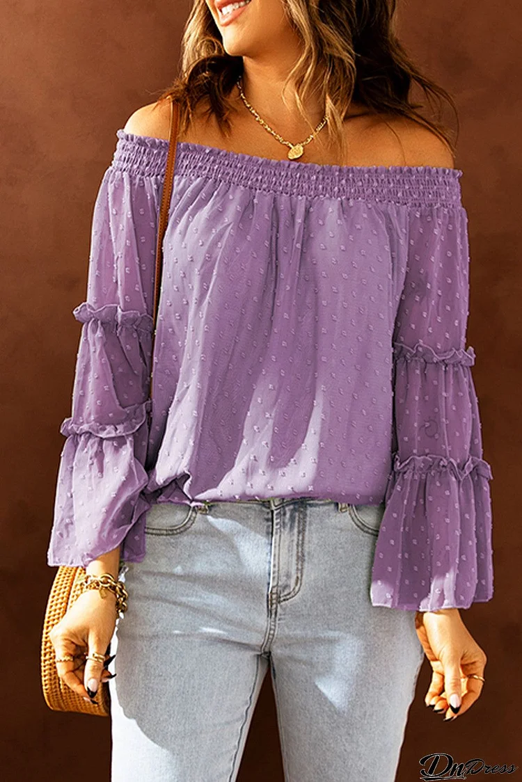 Mauve Off The Shoulder Top