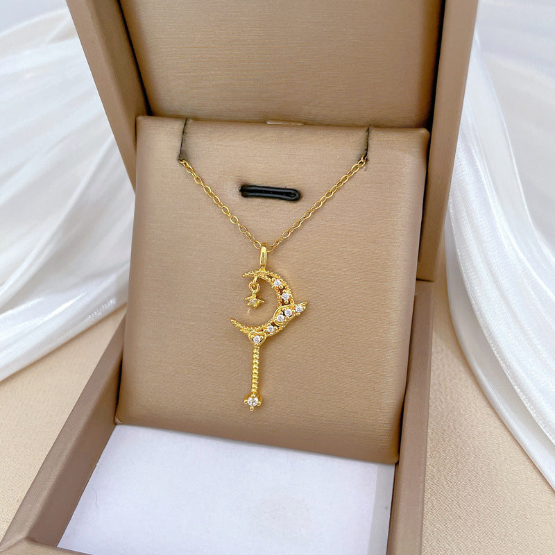 Moon Geometric Stainless Steel Stainless Steel Necklaces