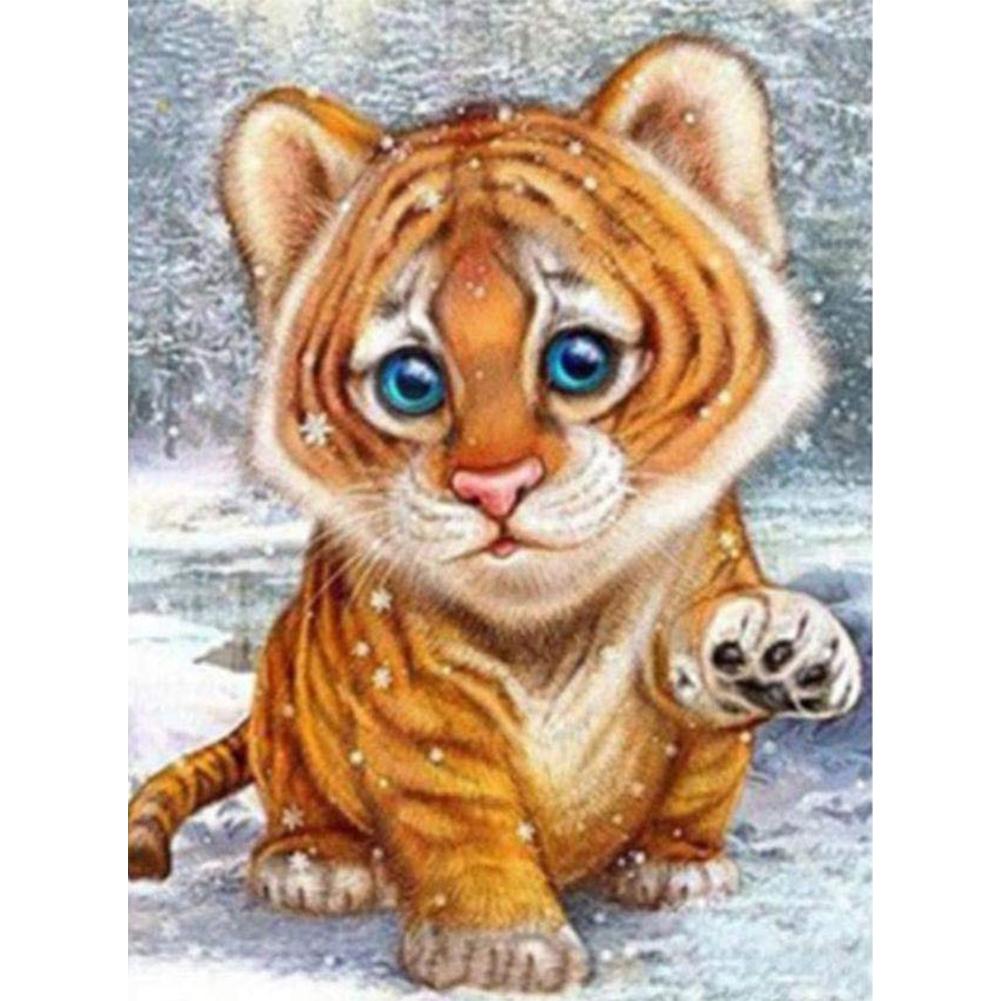 

30*40CM-Round Drill Diamond Painting-Little Tiger, 501 Original