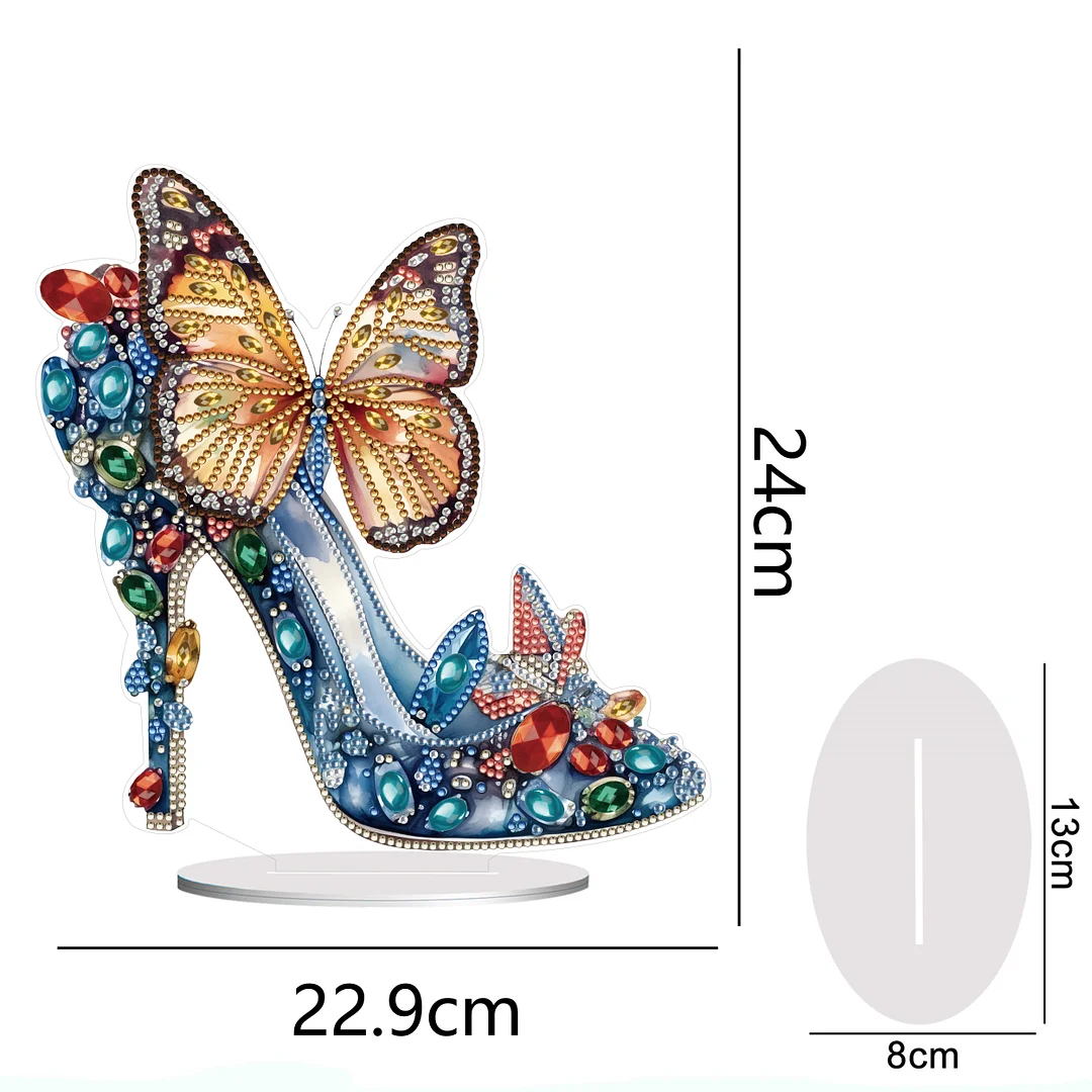 DIY High Heels Single Sided Diamond Painting Acrylic Tabletop Ornaments for Office Decor