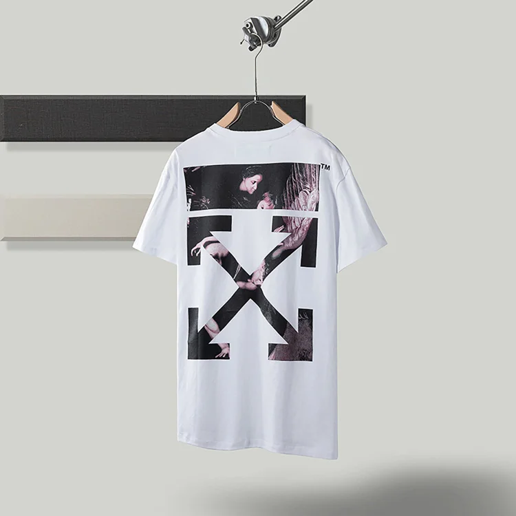 Off White T Shirt Virgin Arrow Direct Injection Printed Men 'S And Women 'S Short-Sleeved T-shirt