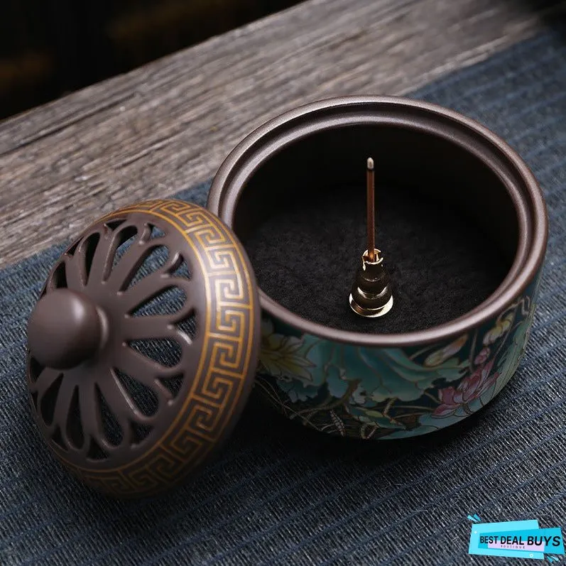 Antique Cloisonne Incense Burner Handicraft Ornament Creative Home Indoor Incense Enamel Color Burner