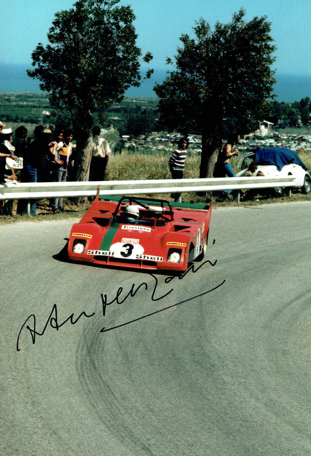 Arturo MERZARIO SIGNED Ferrari 312 12x8 Race Photo Poster painting AFTAL COA Autograph