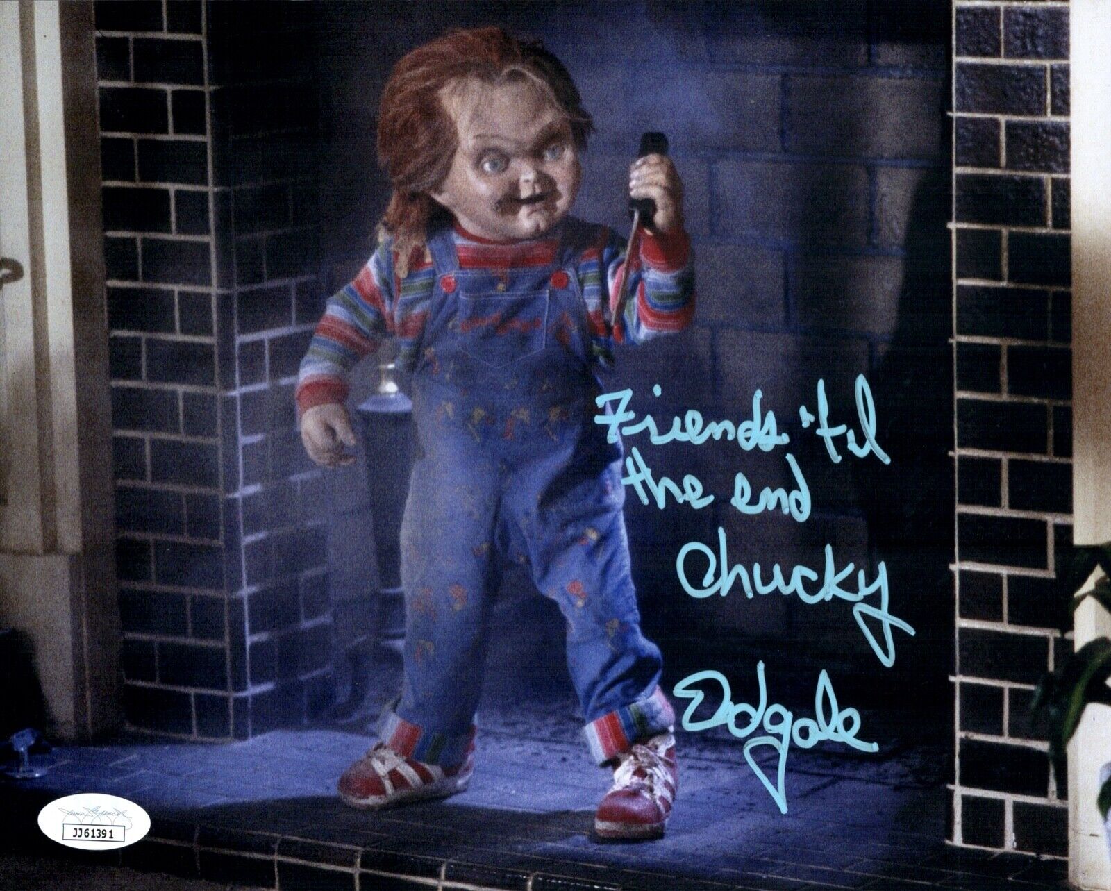 ED GALE Signed CHUCKY 8x10 Photo Poster painting Child's Play In Person Autograph JSA COA Cert