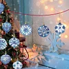12Pcs DIY Diamond Painting Snowflakes Double Sided Keychain
