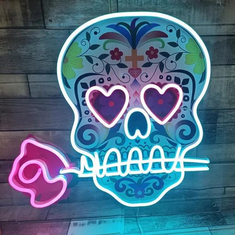 Skull Neon Sign Led Neon Light Sign for Room Party Wall Decor Personalized Gift