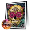 (5 Sizes) Flower Skull-Full Square Diamond Painting
