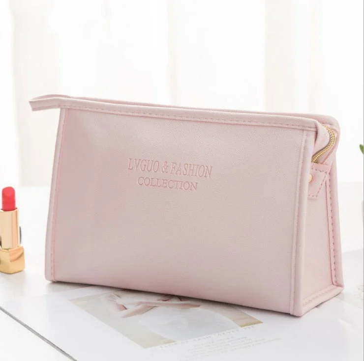1 Pc  Large Women Cosmetic Bag PU Leather Waterproof  Zipper Make Up Bag Travel Washing Makeup Organizer Beauty Case