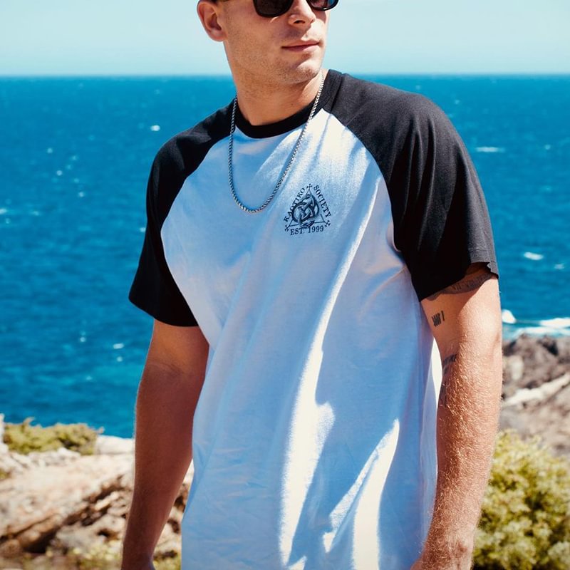 Vintage Men's Casual Printed Short-sleeved T-shirt