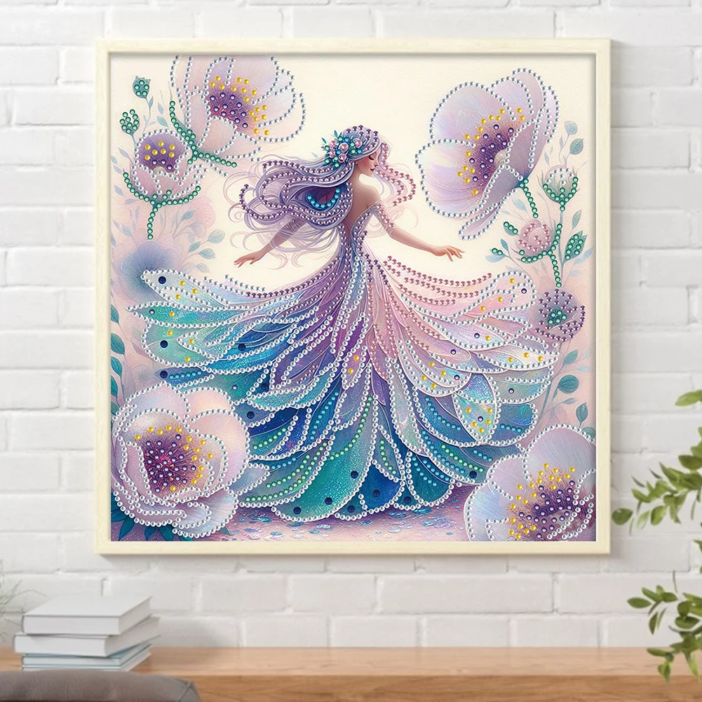 Diamond Painting - Partial Crystal Drill - Flower Girl(Canvas|30*30cm)