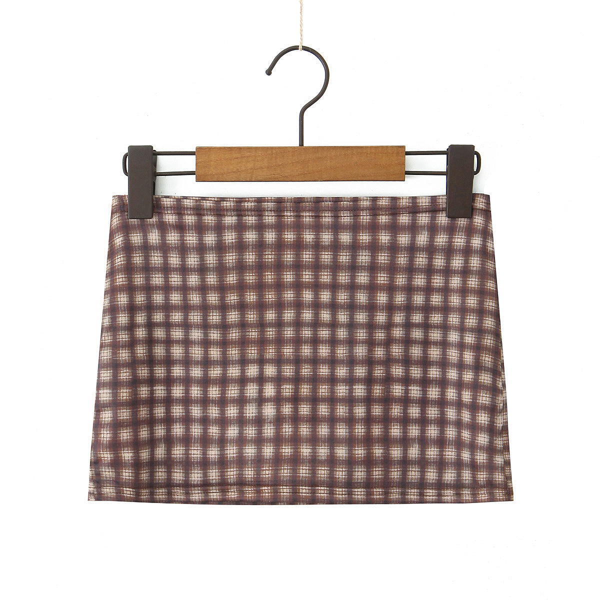 Aiertu black sweater dress outfit Autumn American Plaid Printed Hot Girl Sexy Low Waist Mini Hip Skirt Casual Skirt aiertu