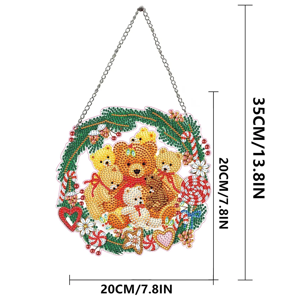 DIY Xmas Wreath Special Shaped Full Drill Garland Crystal Painting Wreath Kit Single Side Diamond