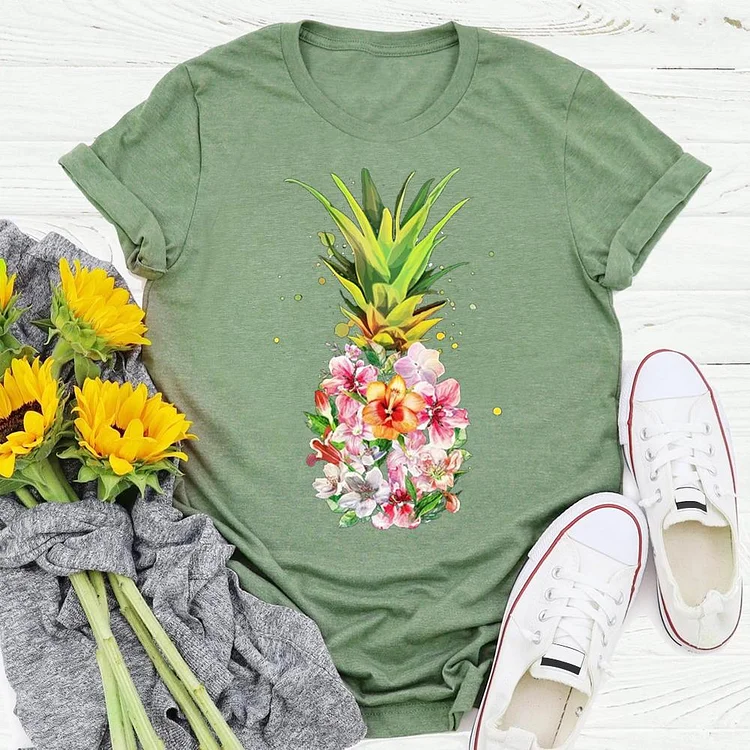 Flowers pineapple summer life T-shirt Tee - 01717-Annaletters