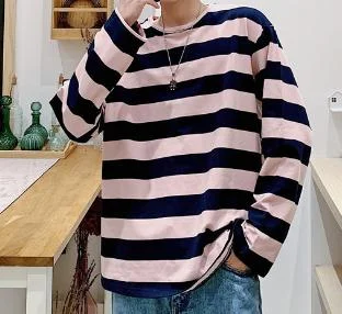 Plus Size - 100% Cotton Spring Casual Striped T-Shirt