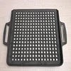 29CM Cast Iron Grill Net Double-Sided Square Baking Tray Hollow Out Grill Pan
