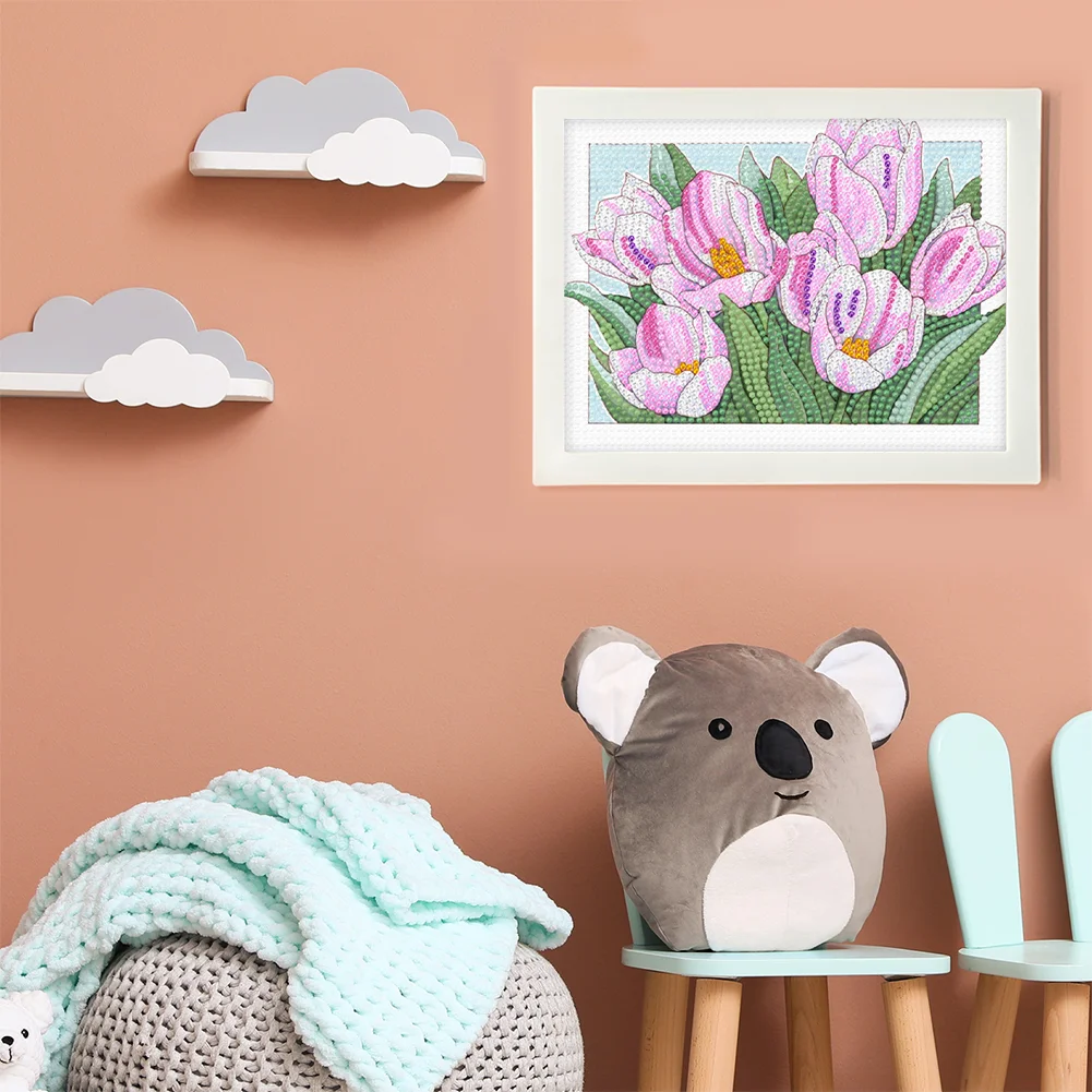 DIY Flower Full Drill Diamond Painting for Beginners(Canvas|15*20cm)【with Plastic Frame】