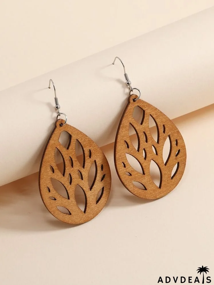 Hollow Out Water Drop Earrings