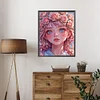 Rosa Mädchen - quadratischer Bohrer Diamantmalerei - 45*55cm