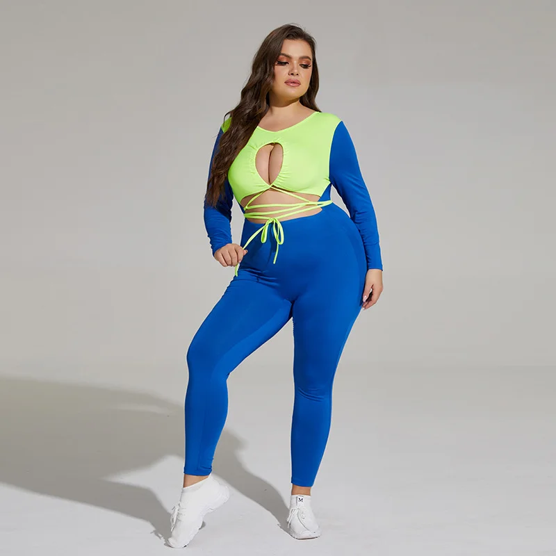 Lace sports long sleeves + leggings 2-piece set