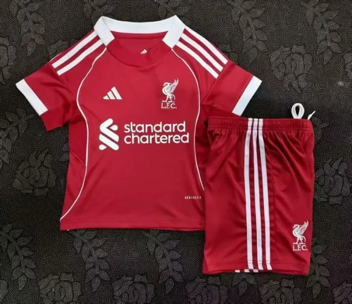 Kids Kit 2025-2026  Liverpool Home Football Jersey