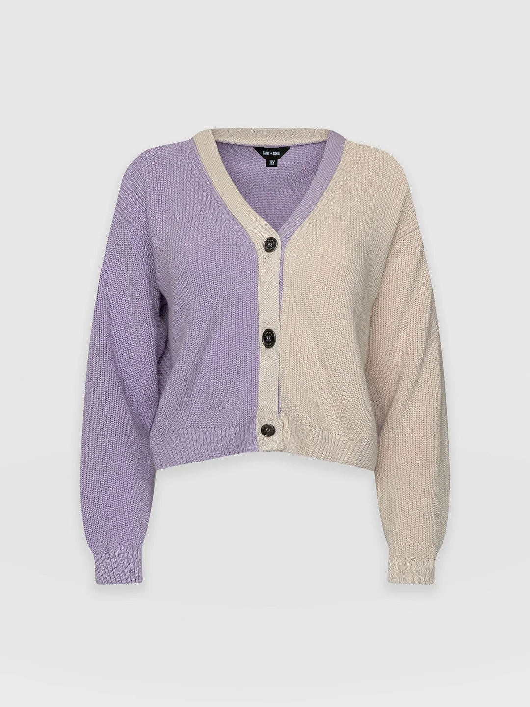 Soho Crop Cardigan - Lilac & Cream