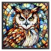 Glass Painting-Owl-11CT Stamped Cross Stitch 40*40cm/15.75*15.75in tapestrymarket
