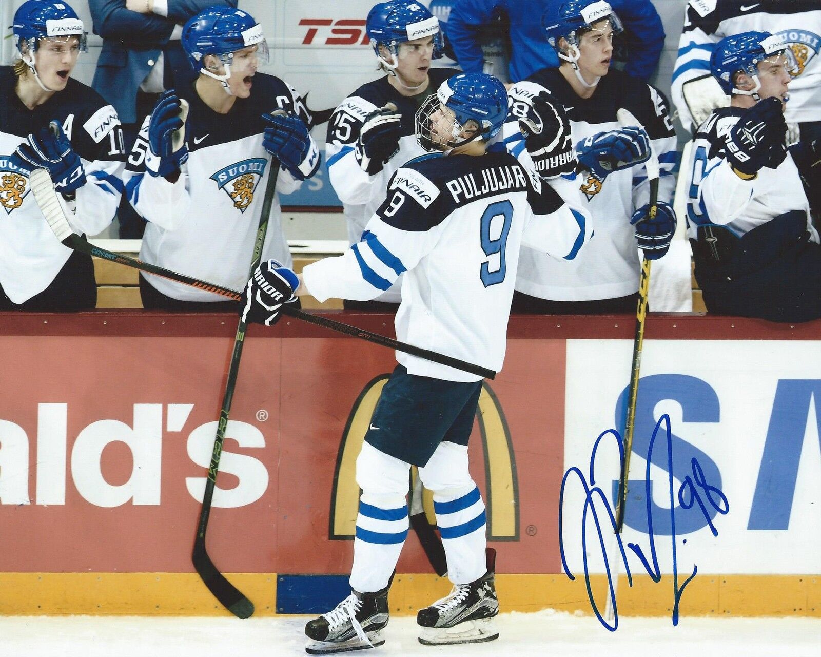 Jesse Puljujarvi Signed 8x10 Photo Poster painting Team Finland World Juniors Autographed COA B