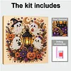 Kit de peinture de perles DIY pour Halloween avec perles de perles avec cadre 30x30cm