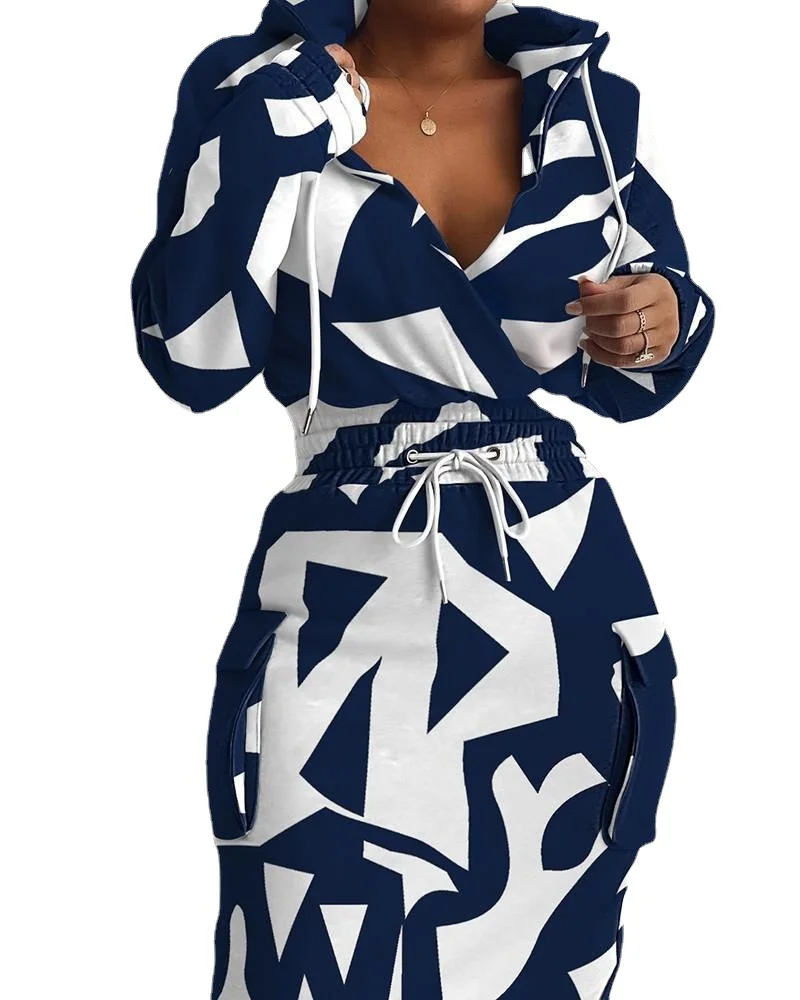 Uveng Uveng Women's Autumn And Winter New Long-Sleeved Commuting Girded V-Neck Dress