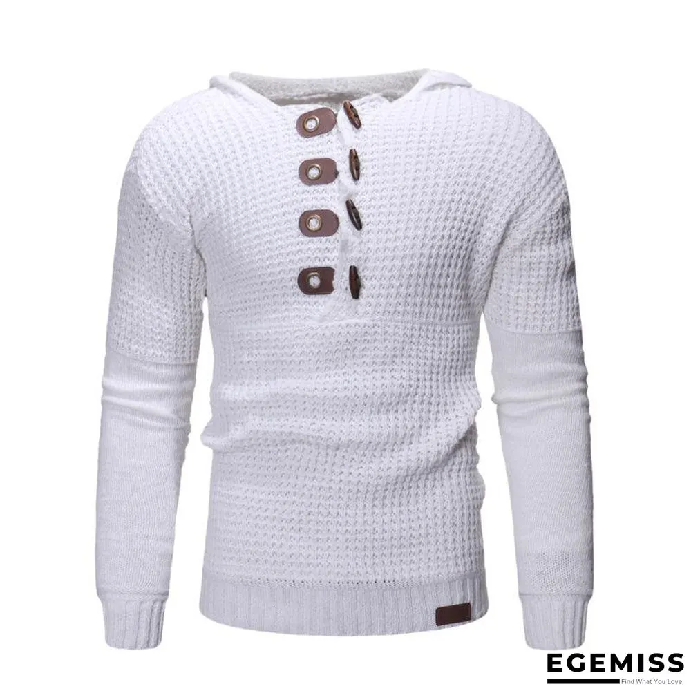Mens Casual Fit Slim Knitted Sweater-V-Neck Buckle Thick Warm Pullover Half-Zipper | EGEMISS