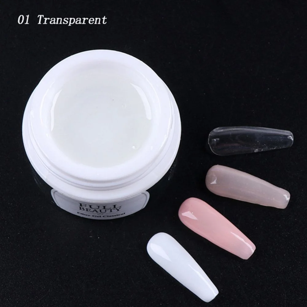 15ml Nail Extension Gel Acrylic White Clear Quick Building Nails Tips Manicure Nail Tools Finger Prolong Form Tips