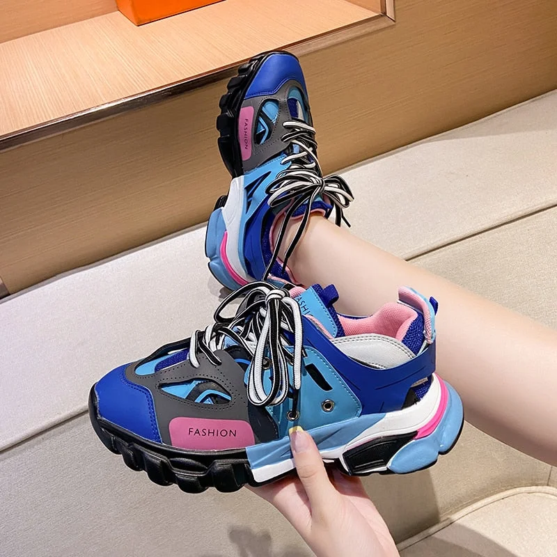 Winter Women's Chunky Sneakers 2021 Trendy Fashion Women Dad Shoes Pink Sport Casual Shoes Fashion Women's Sneakers Trainers