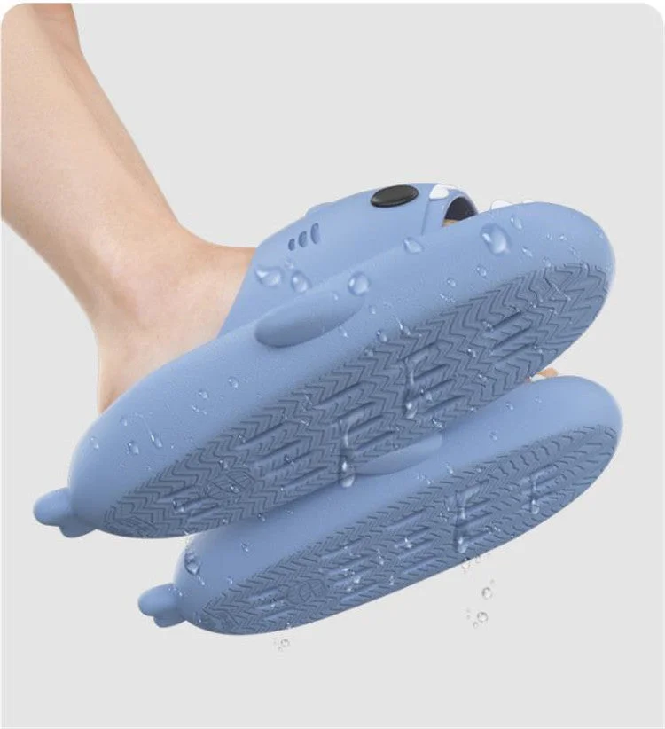 Man Women Cartoon Shark Slipper Bathroom Adult Couples Non Slip Thick Sole Hollow Out Slippers Indoor Home Funny Slides Sandals
