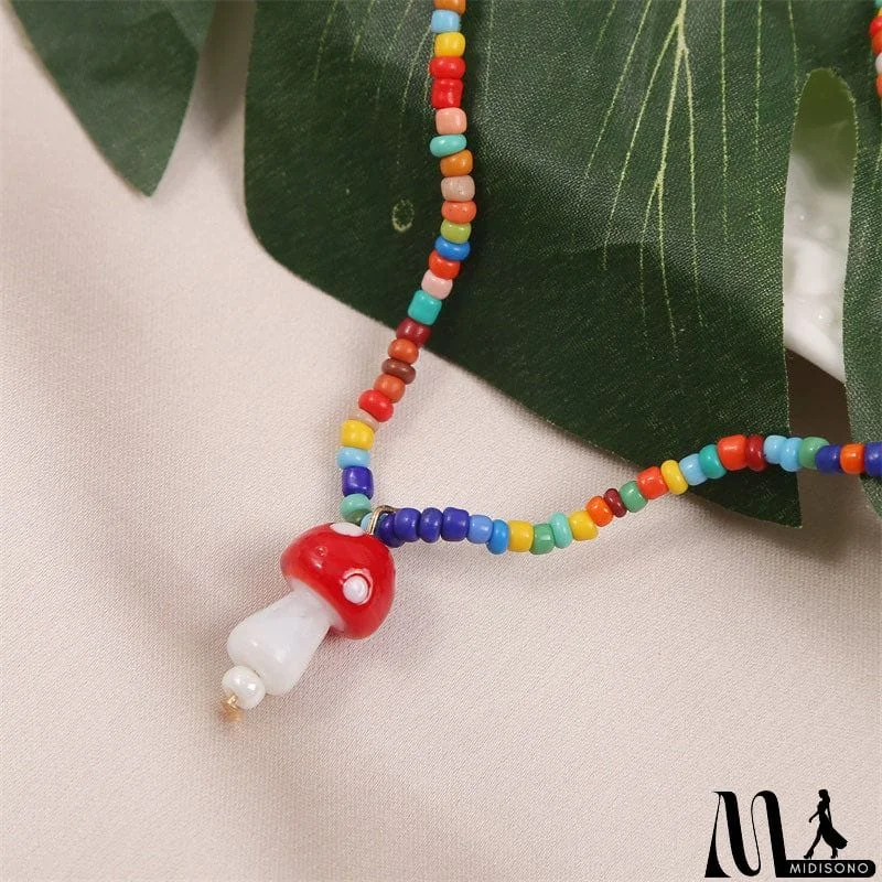 MidiSono - Simple Style Lovely Mushroom Shape Necklace