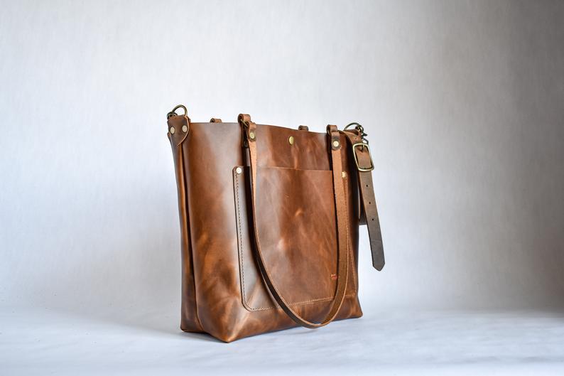 Vintage oil wax leather vegetable tanned large-capacity shoulder bag