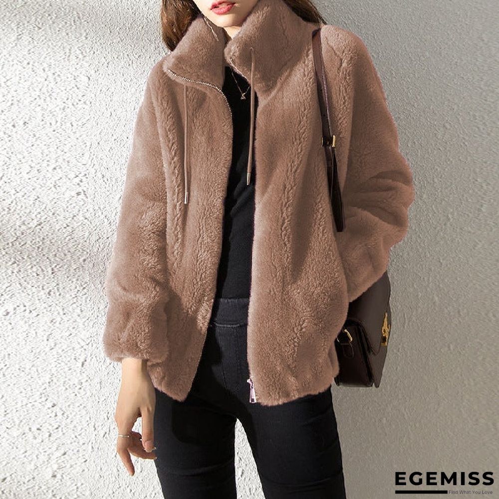 Autumn and Winter Stand Collar Cardigan Women's Coat | EGEMISS