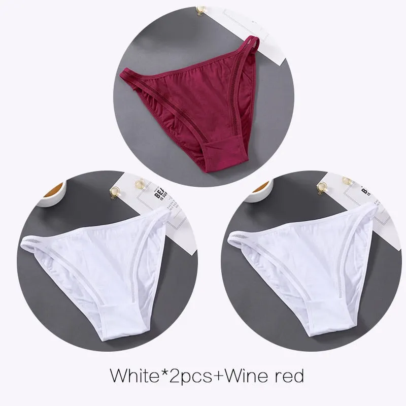 FINETOO Sexy Panties Women Underwear Waist Hollow Cotton Briefs For Girls Low-Rise Bikini Female Lingerie Comfortable Underpants