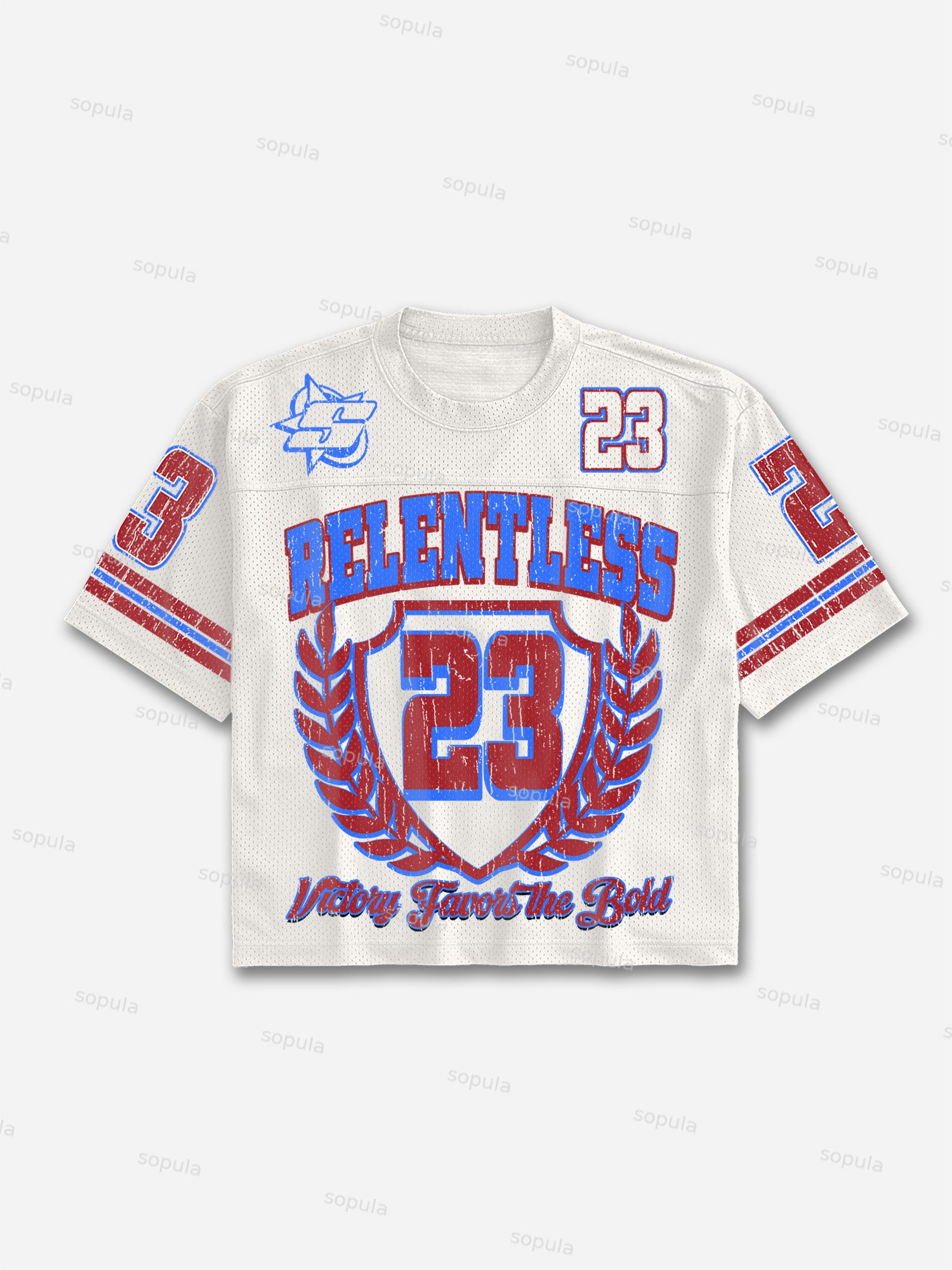 Relentless No.23 Print Blokecore Mesh Football Jersey T-shirt - SOPULA