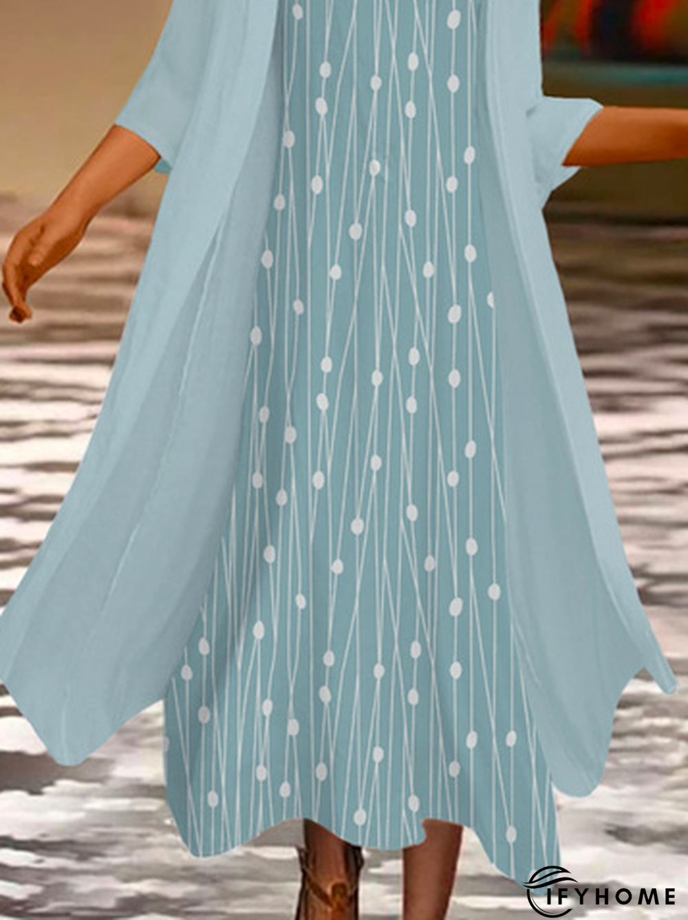 Chiffon Crew Neck Two Piece Set | IFYHOME