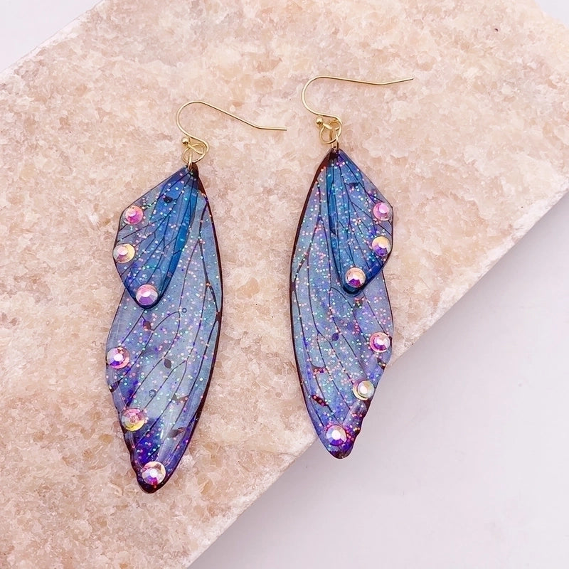 1 Pair Minimalist Wings Copper Epoxy Women’s Drop Earrings