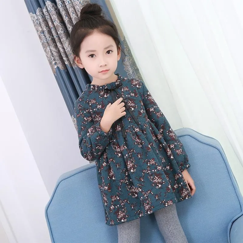 2020 Spring Autumn Girl Dress Cotton Long Sleeve Children's Dress Floral Kids Dresses for Girls Fashion Girls Princess Clothing