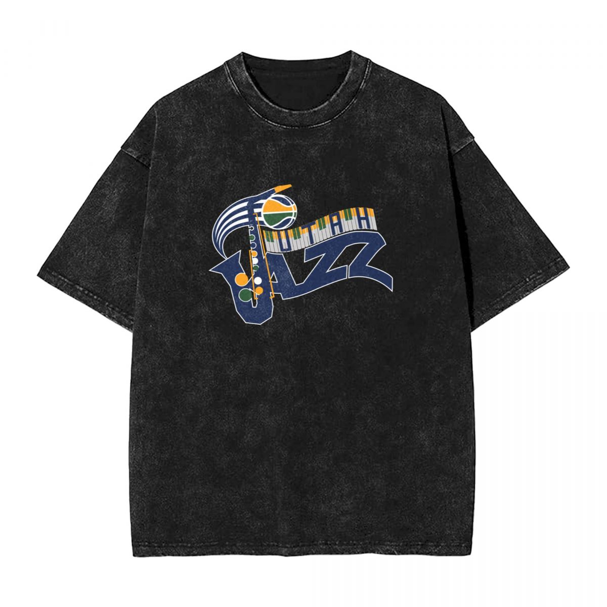 Utah Jazz Printed Vintage Men's Oversized T-Shirt